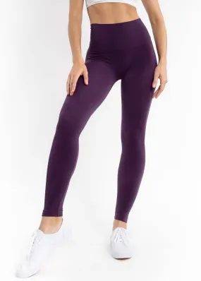 High-Waisted Leggings: EGGPLANT
