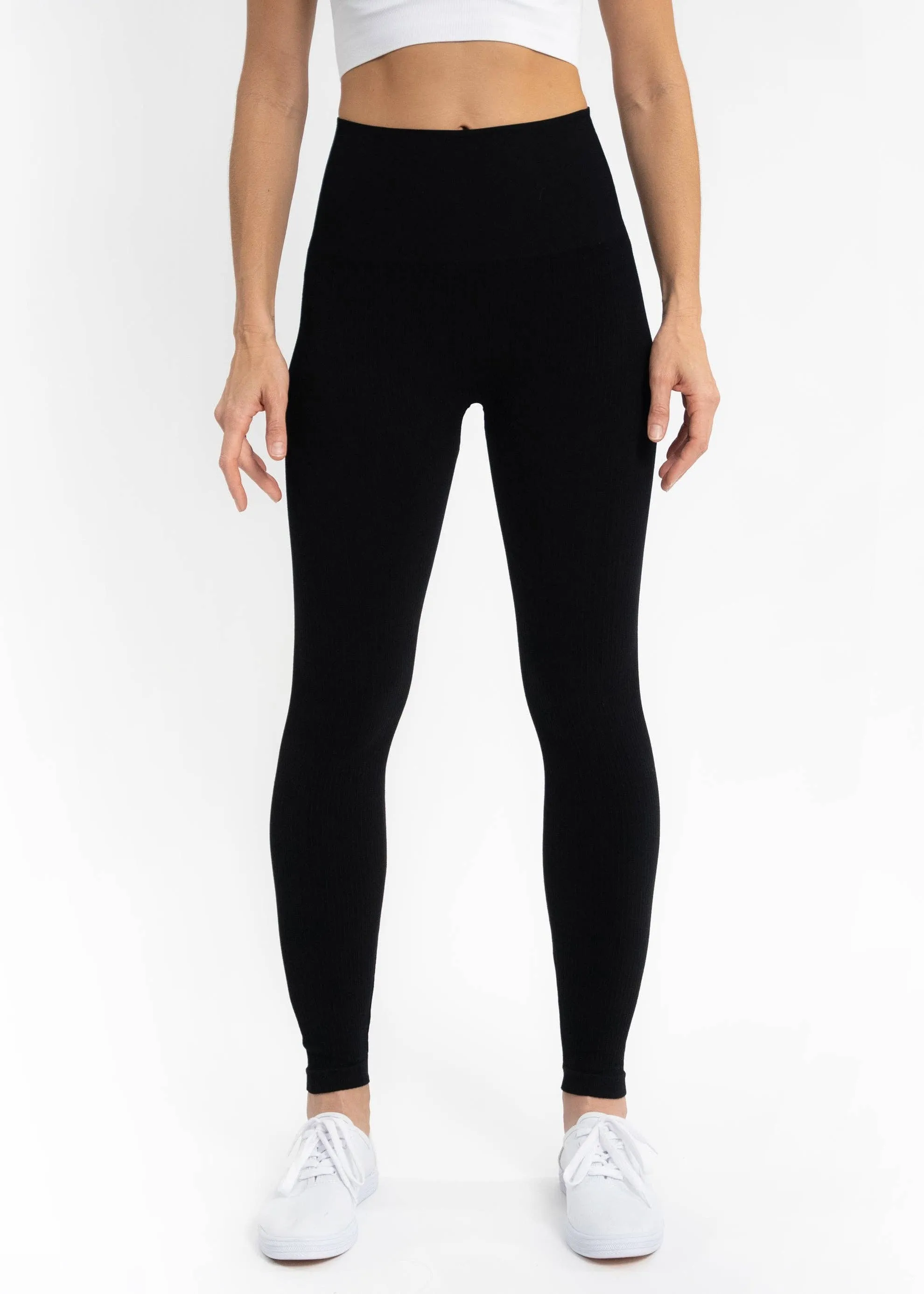 High-Waisted Leggings: EGGPLANT
