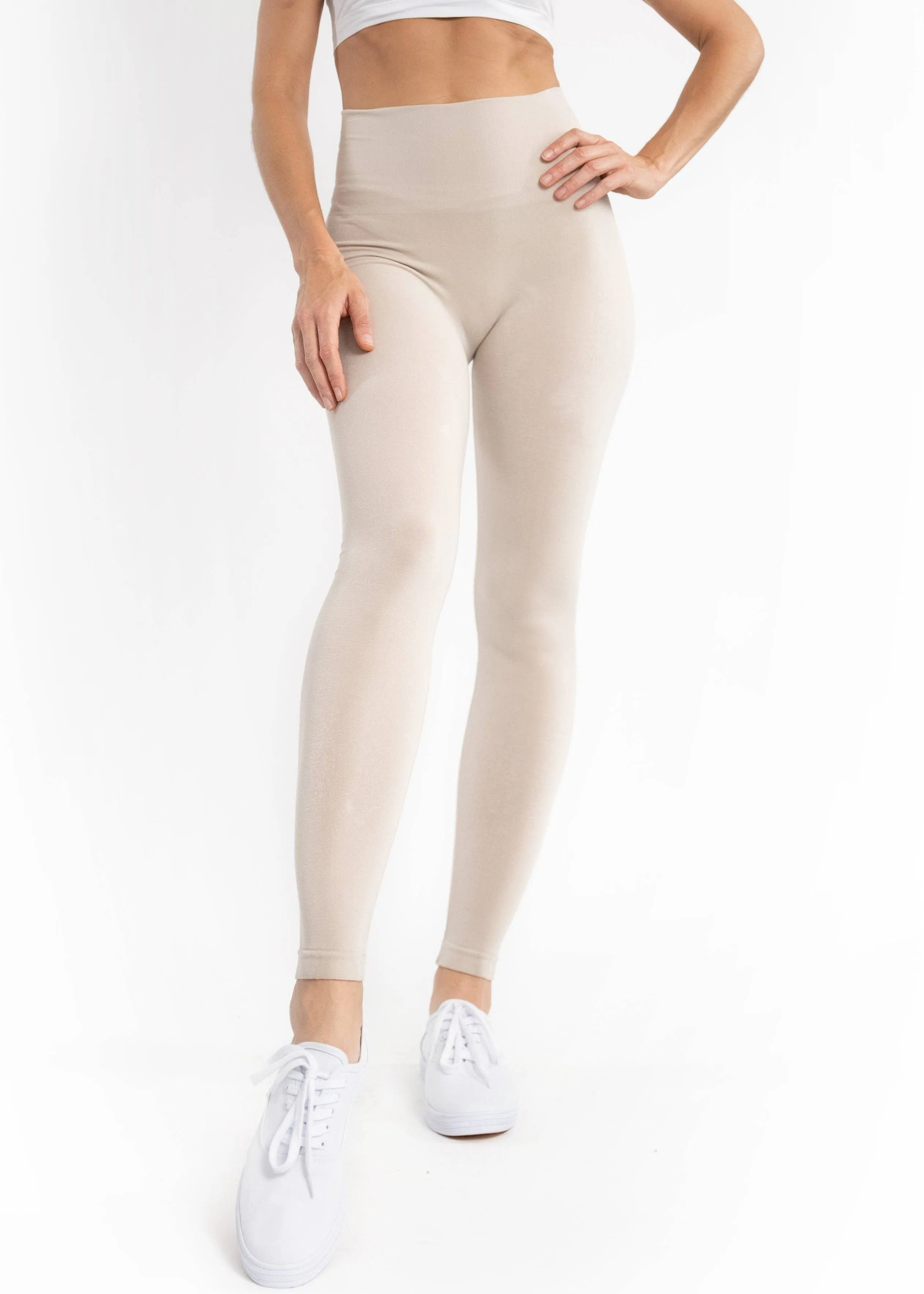 High-Waisted Leggings: EGGPLANT