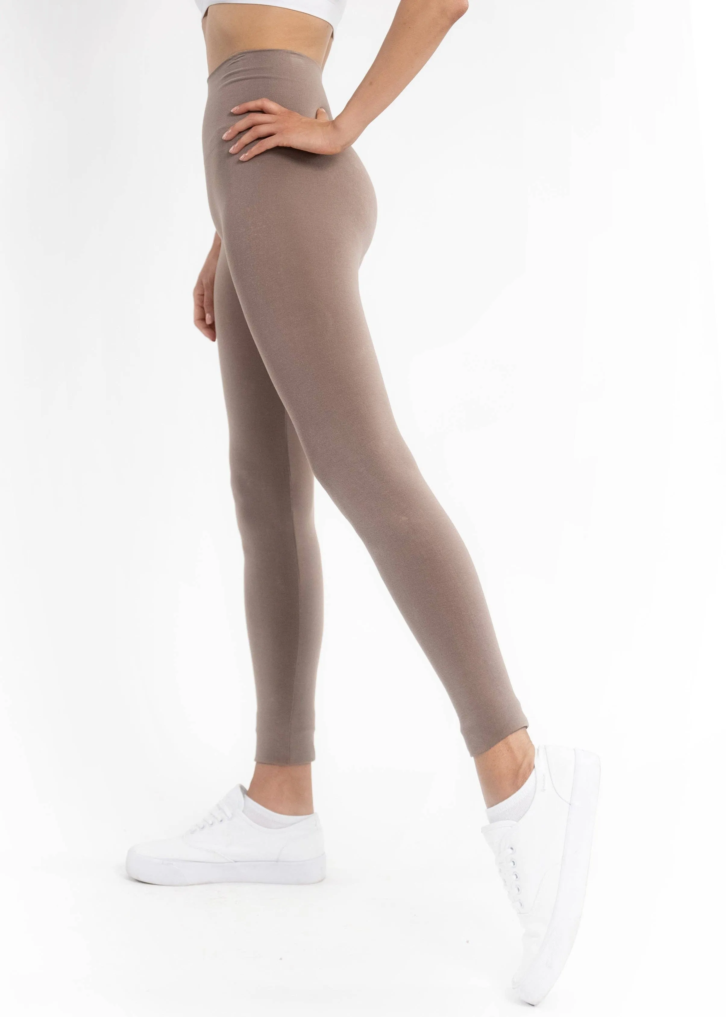 High-Waisted Leggings: EGGPLANT
