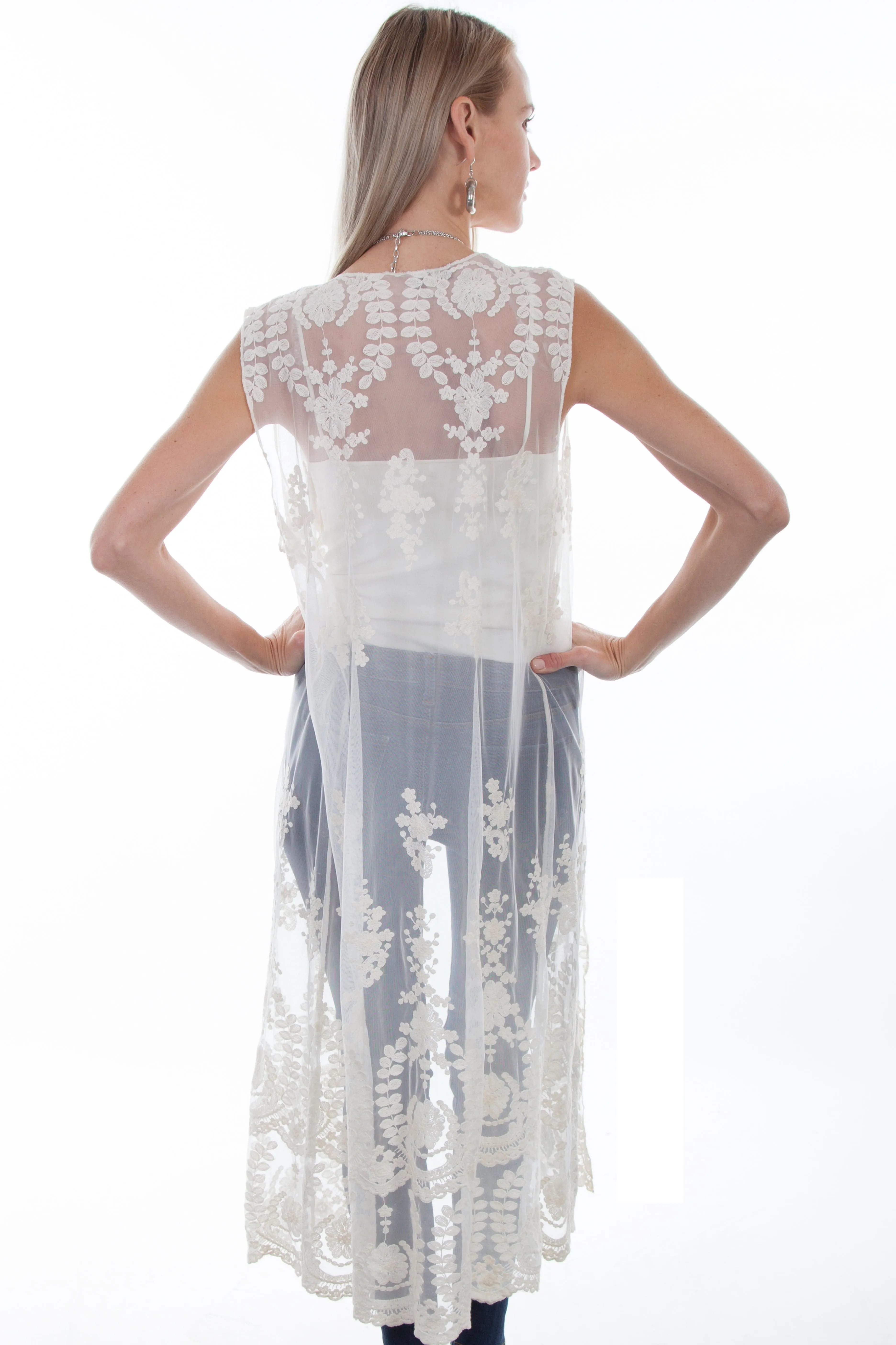 Honey creek ivory lace duster vest