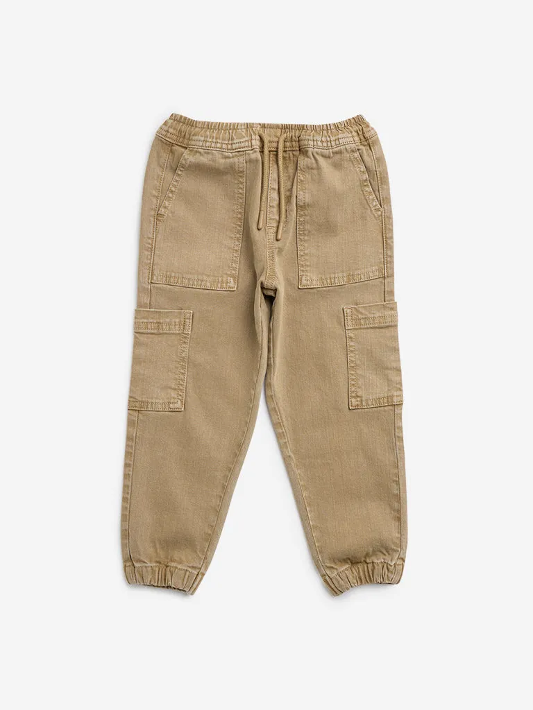 HOP Kids Taupe Relaxed - Fit Mid - Rise Jeans