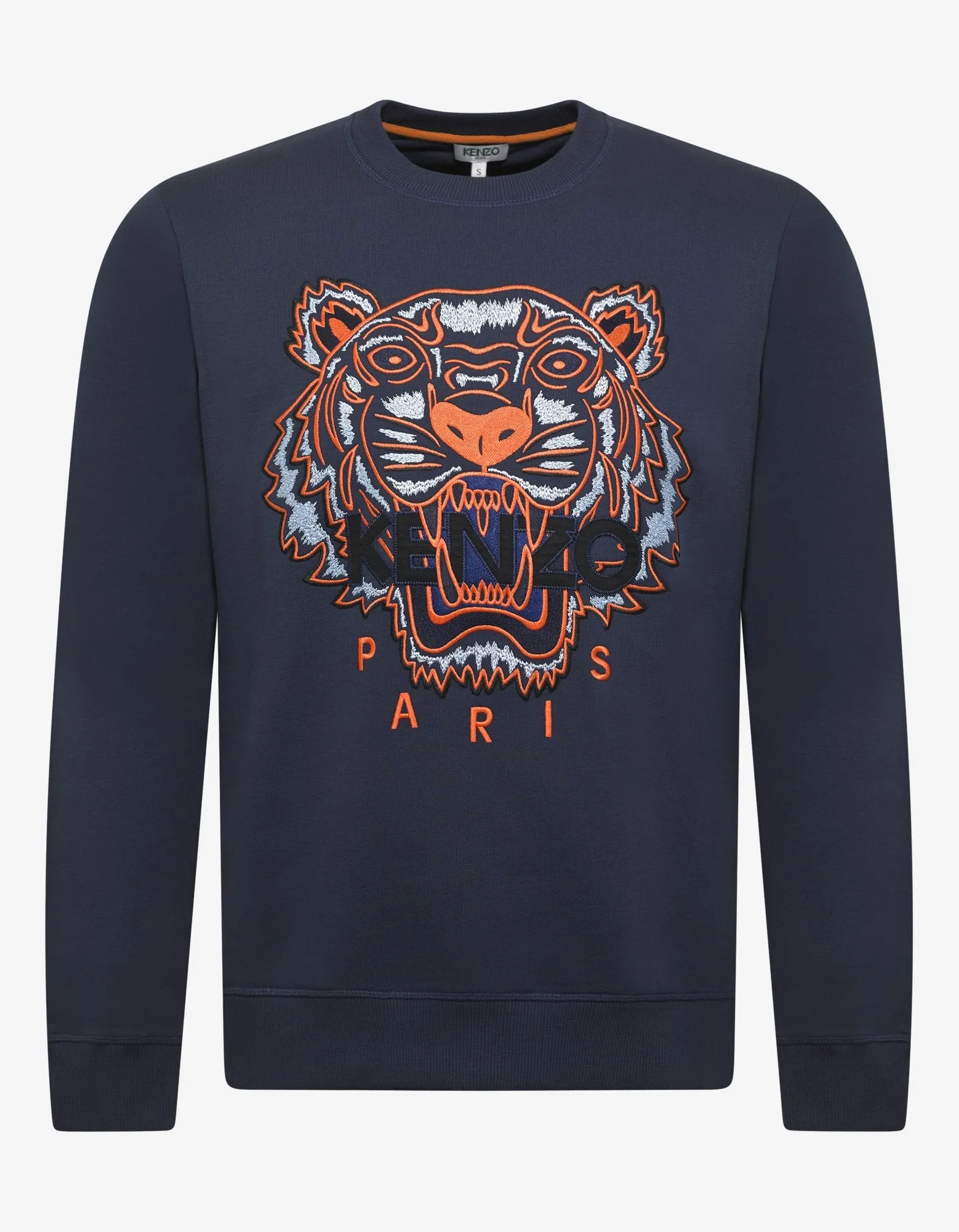 Ink Blue Tiger Embroidery Sweatshirt