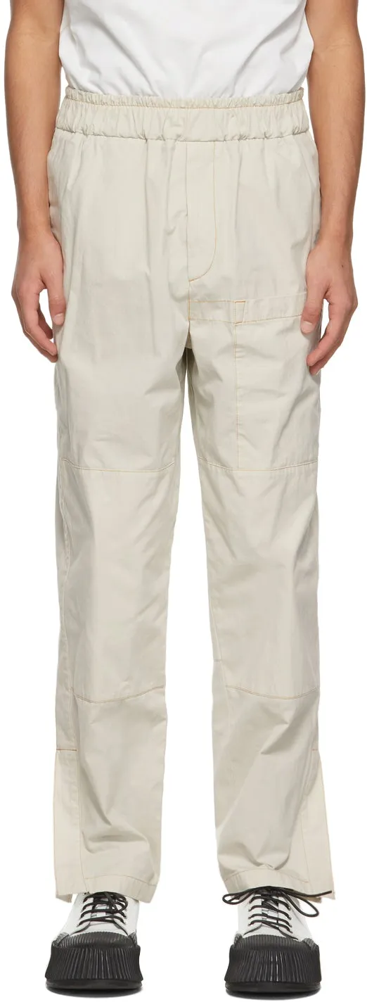 Jil Sander Taupe Gabardine Trousers