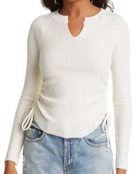 Jumbo Stark Ruched Side Thermal Top in Shell