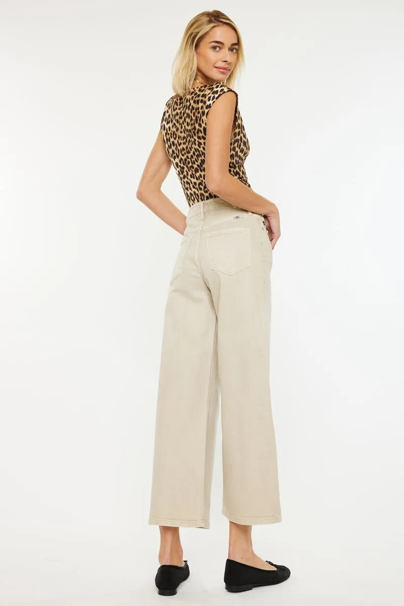 KanCan Taupe Cropped Wide Leg Jean (KC70073TP)
