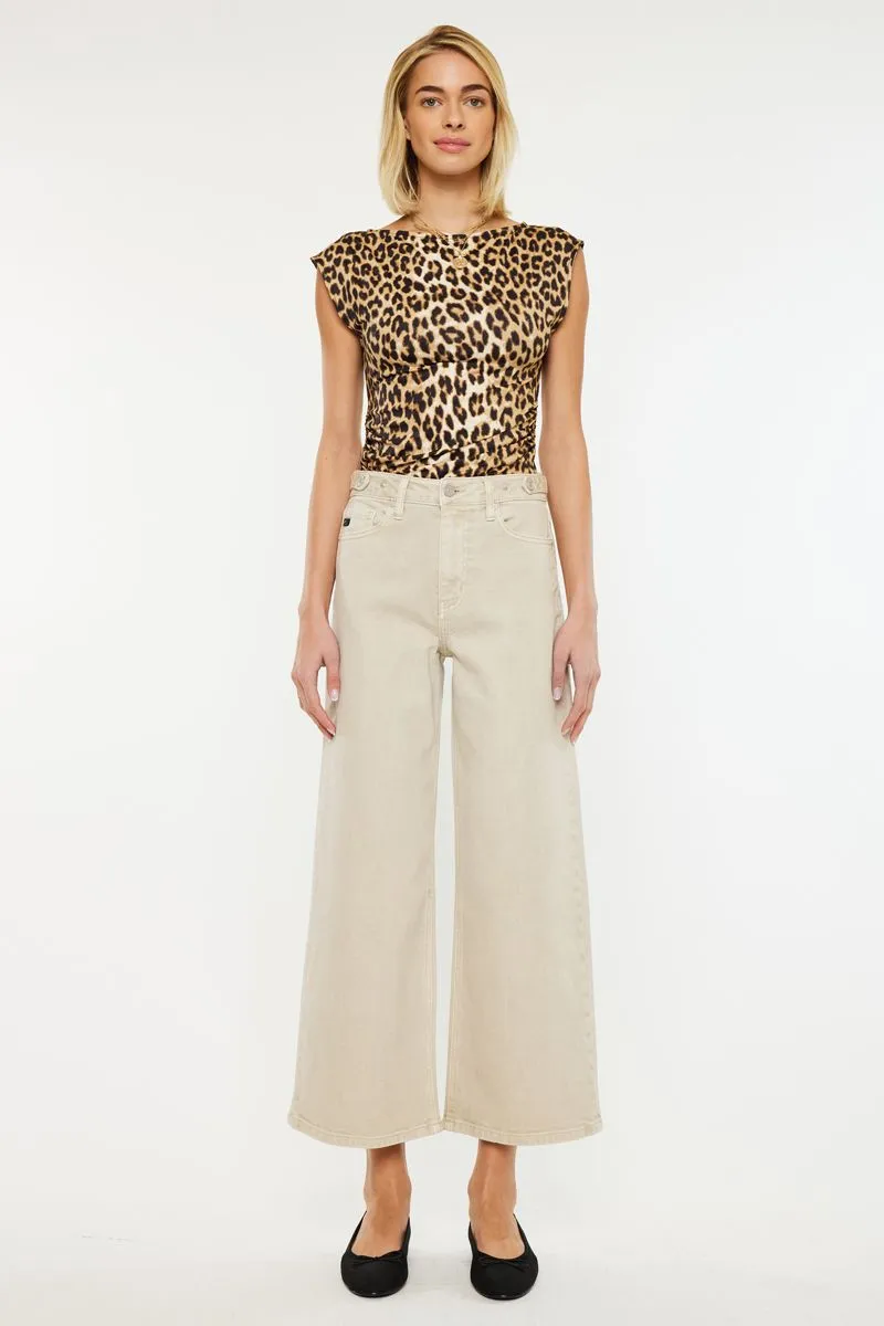 KanCan Taupe Cropped Wide Leg Jean (KC70073TP)