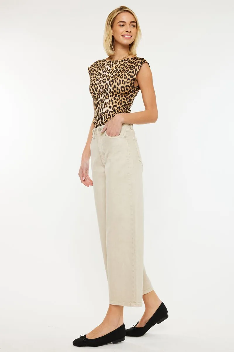 KanCan Taupe Cropped Wide Leg Jean (KC70073TP)