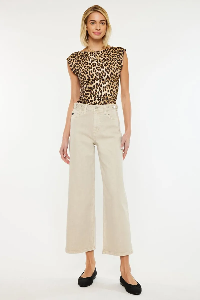 KanCan Taupe Cropped Wide Leg Jean (KC70073TP)