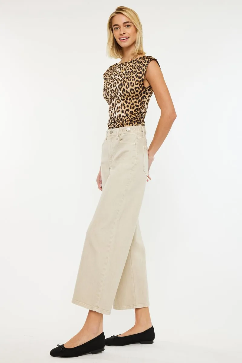 KanCan Taupe Cropped Wide Leg Jean (KC70073TP)