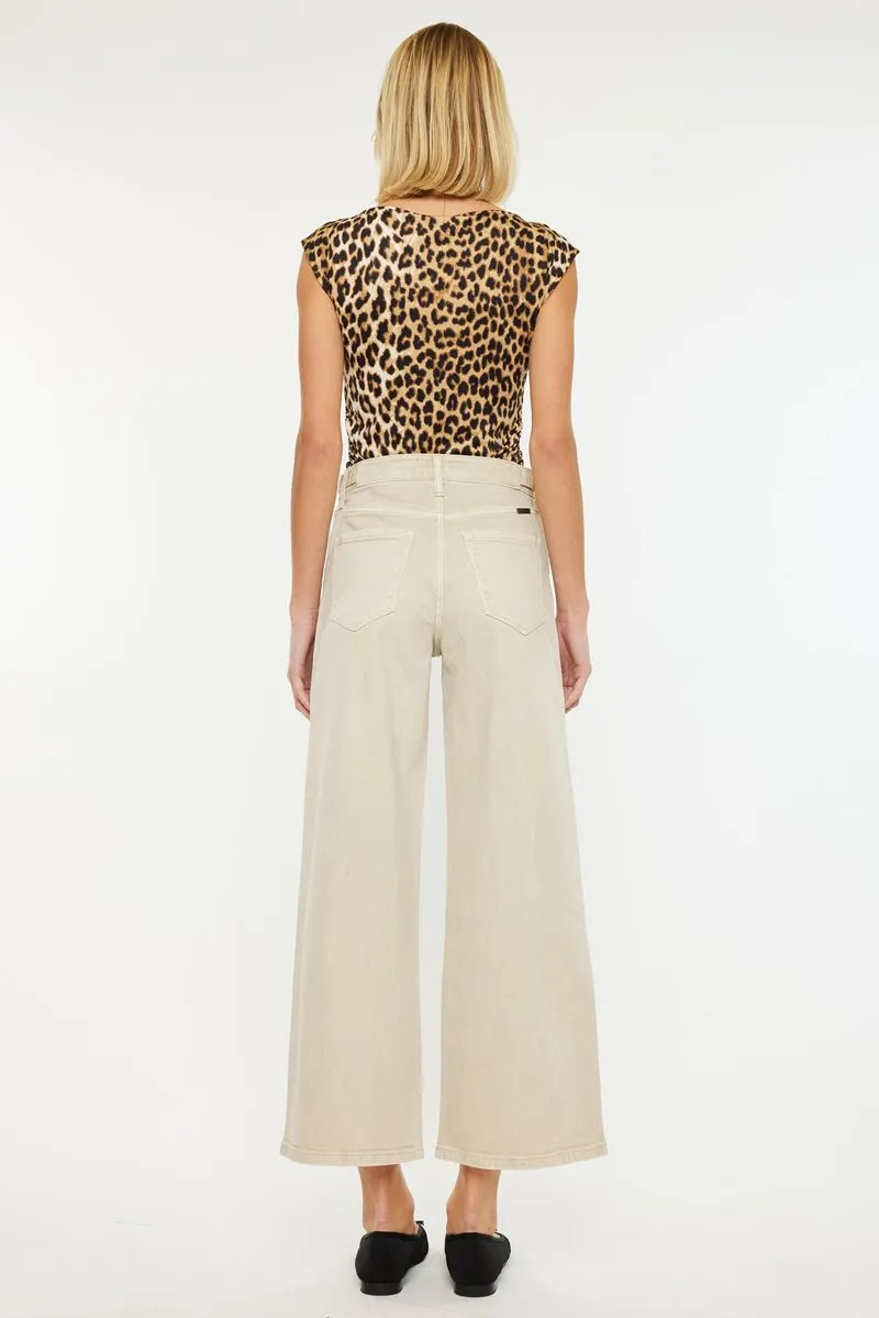 KanCan Taupe Cropped Wide Leg Jean (KC70073TP)