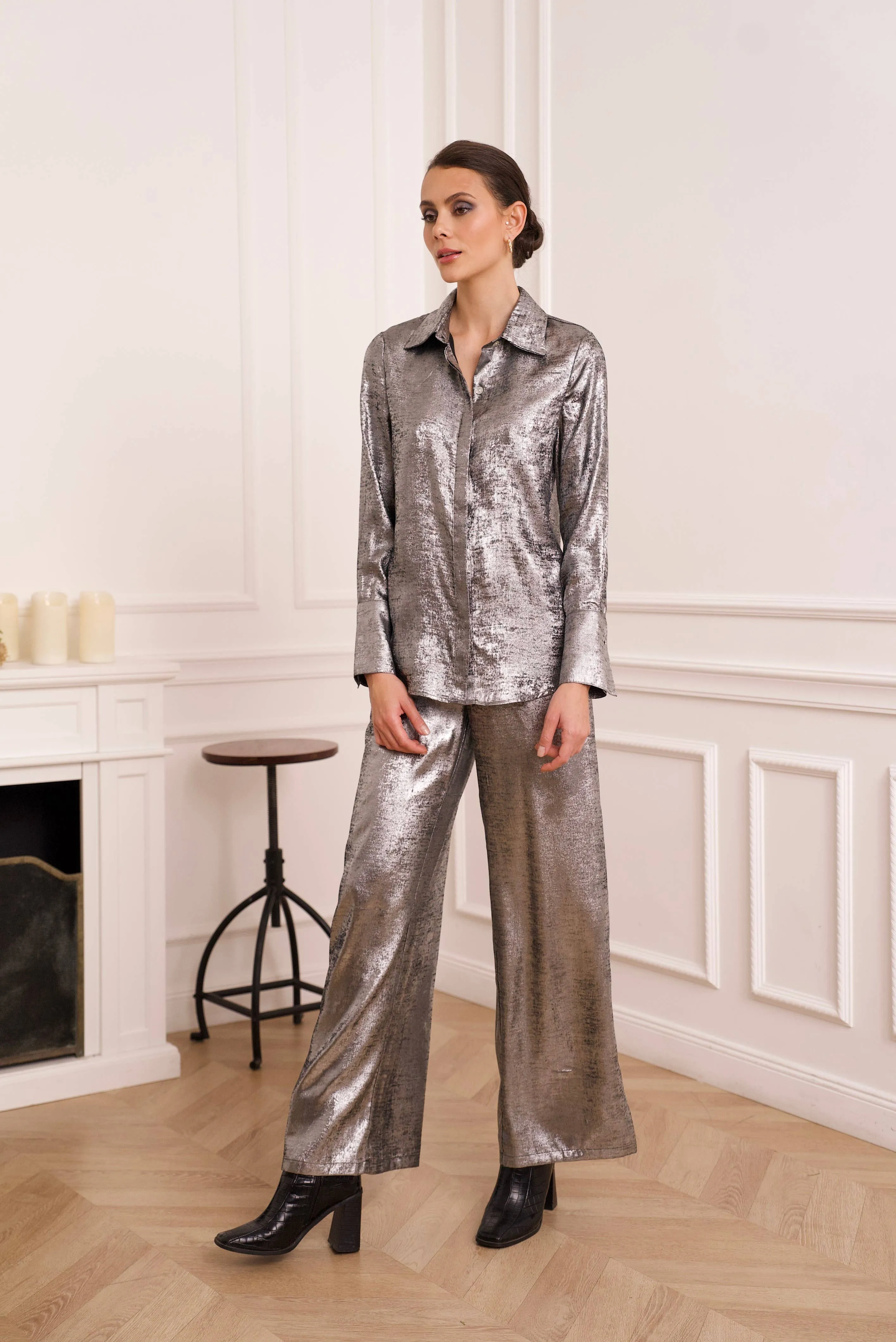 Léa Silver Metallic Shirt