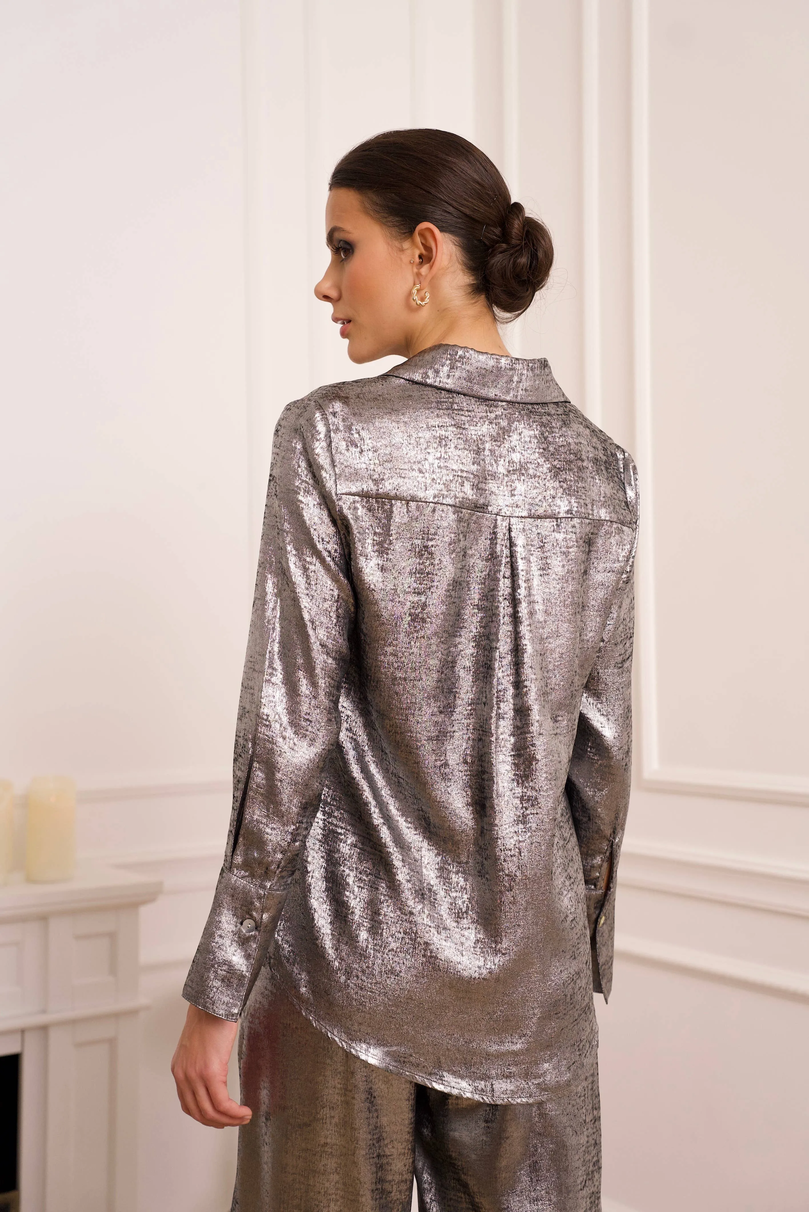 Léa Silver Metallic Shirt