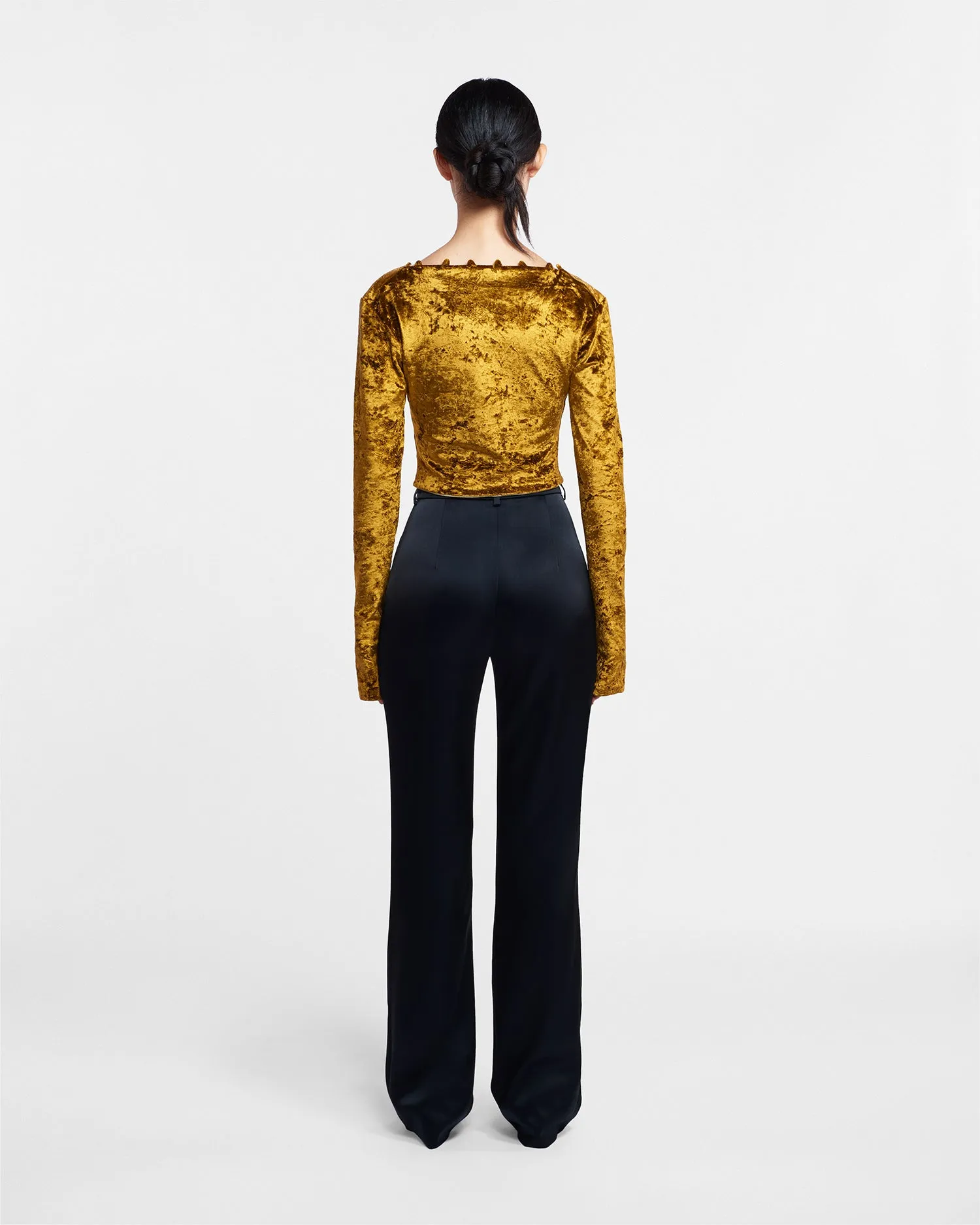 Leena - Slip Satin Pants - Black