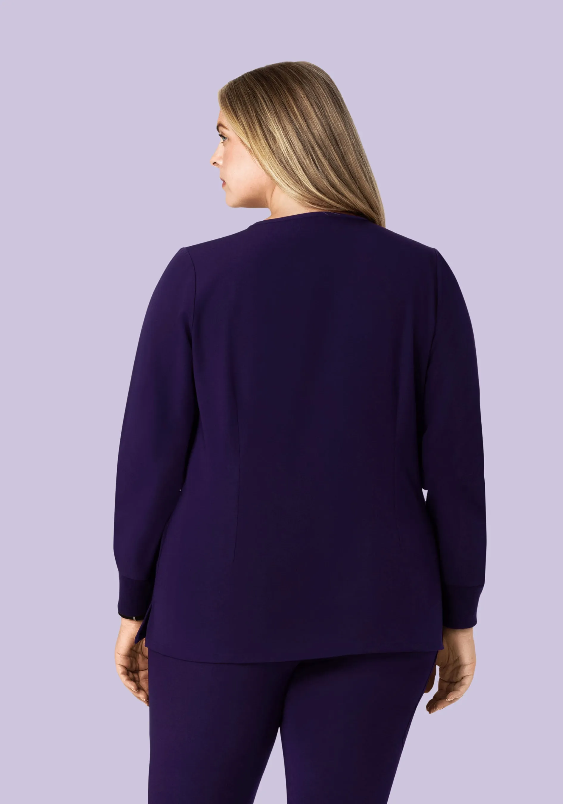 Long Sleeve 6 Pocket Top Eggplant