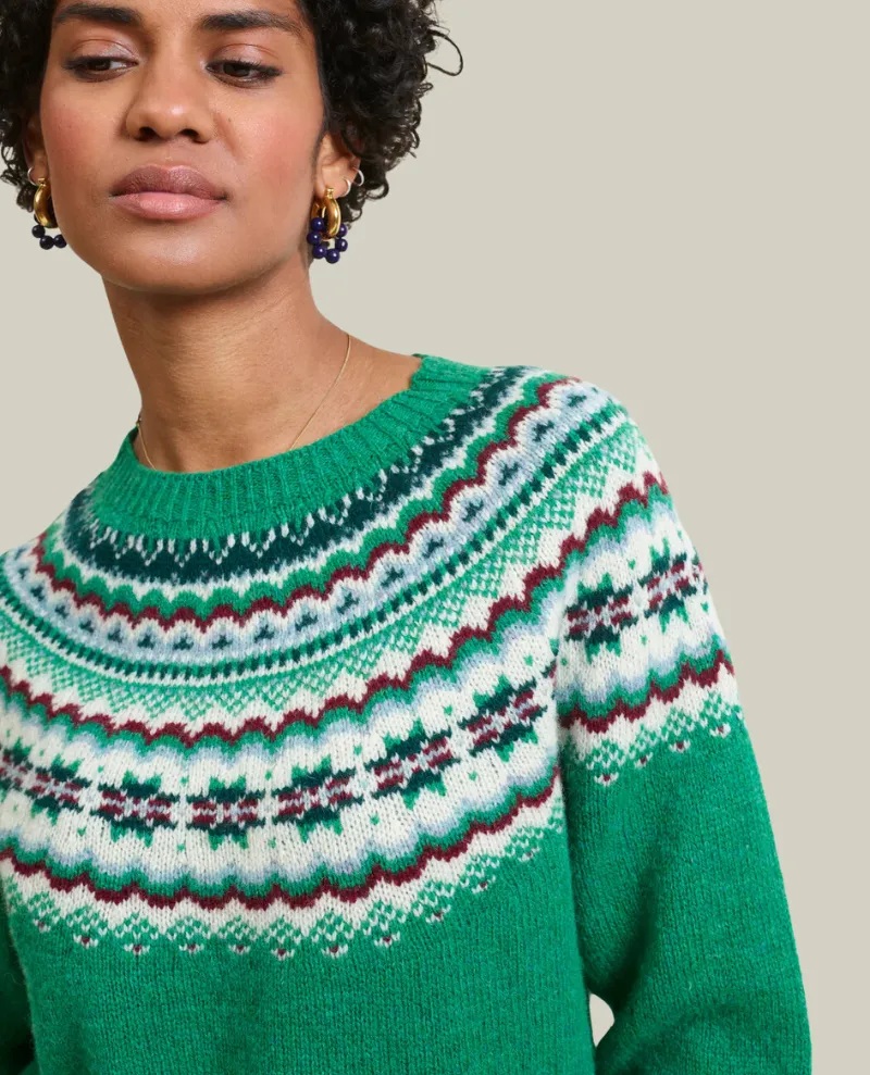 Lowie Caerphilly Fair Isle Green Knit