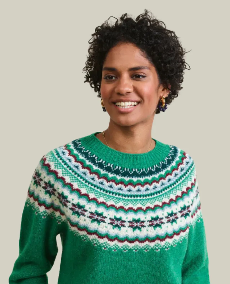 Lowie Caerphilly Fair Isle Green Knit