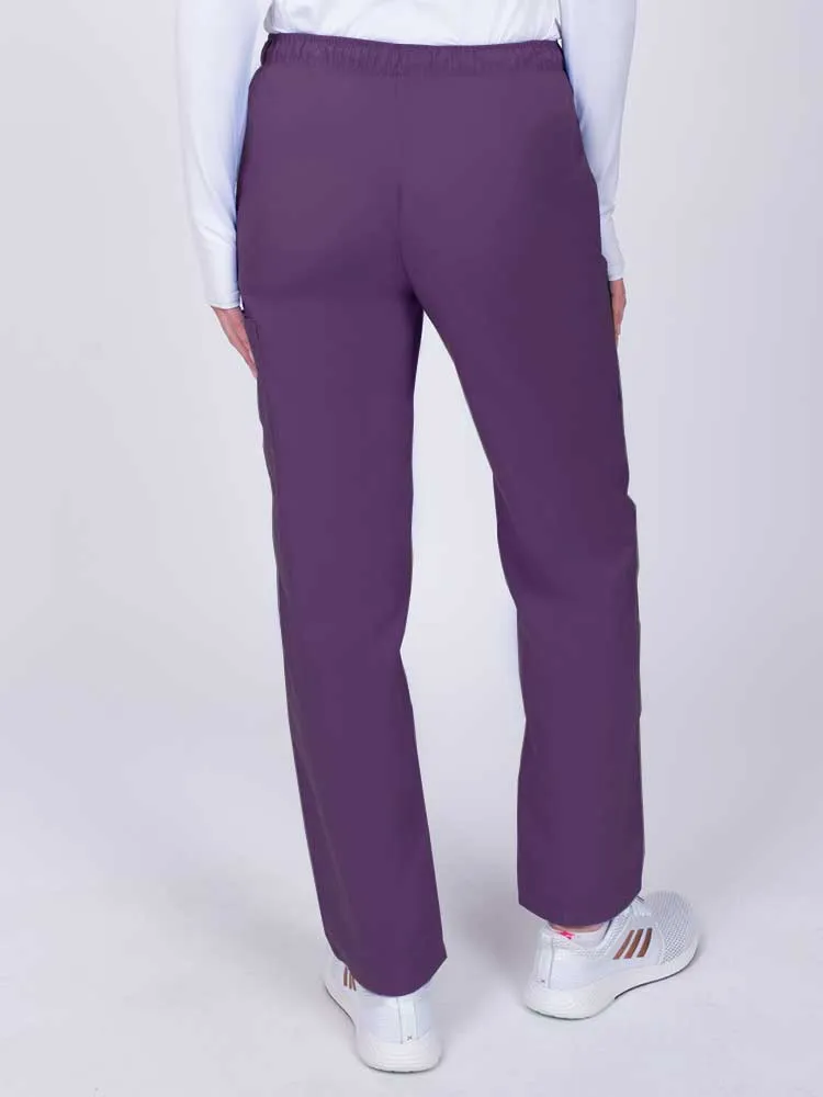 Luv Scrubs by MedWorks Women's Elastic Waist Cargo Pant | Eggplant