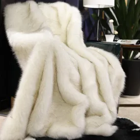 LUXURY FAUX FUR SOFA THROW BLANKET