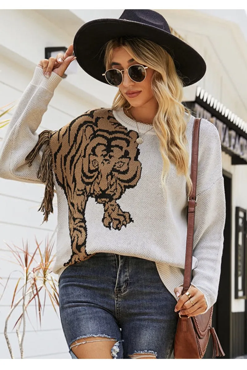 Make My Heart Roar Tiger Sweater