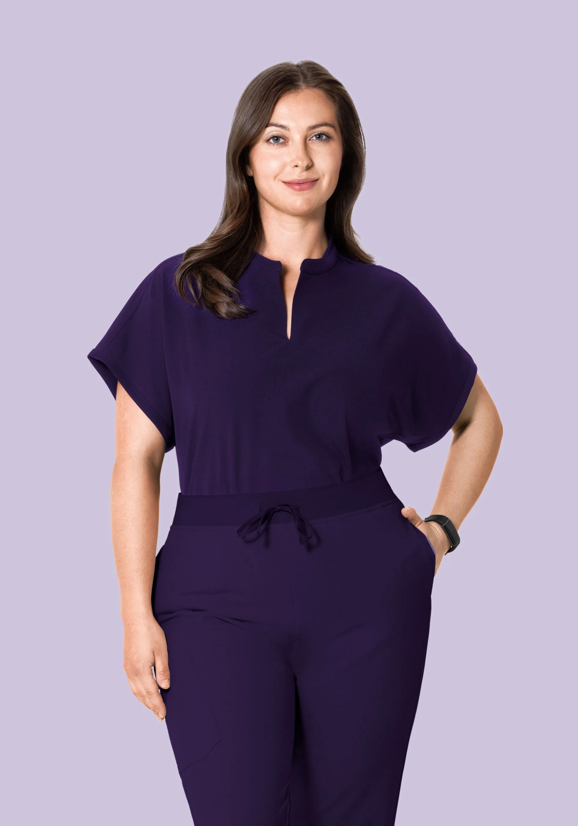 Mandarin Dolman Top Eggplant