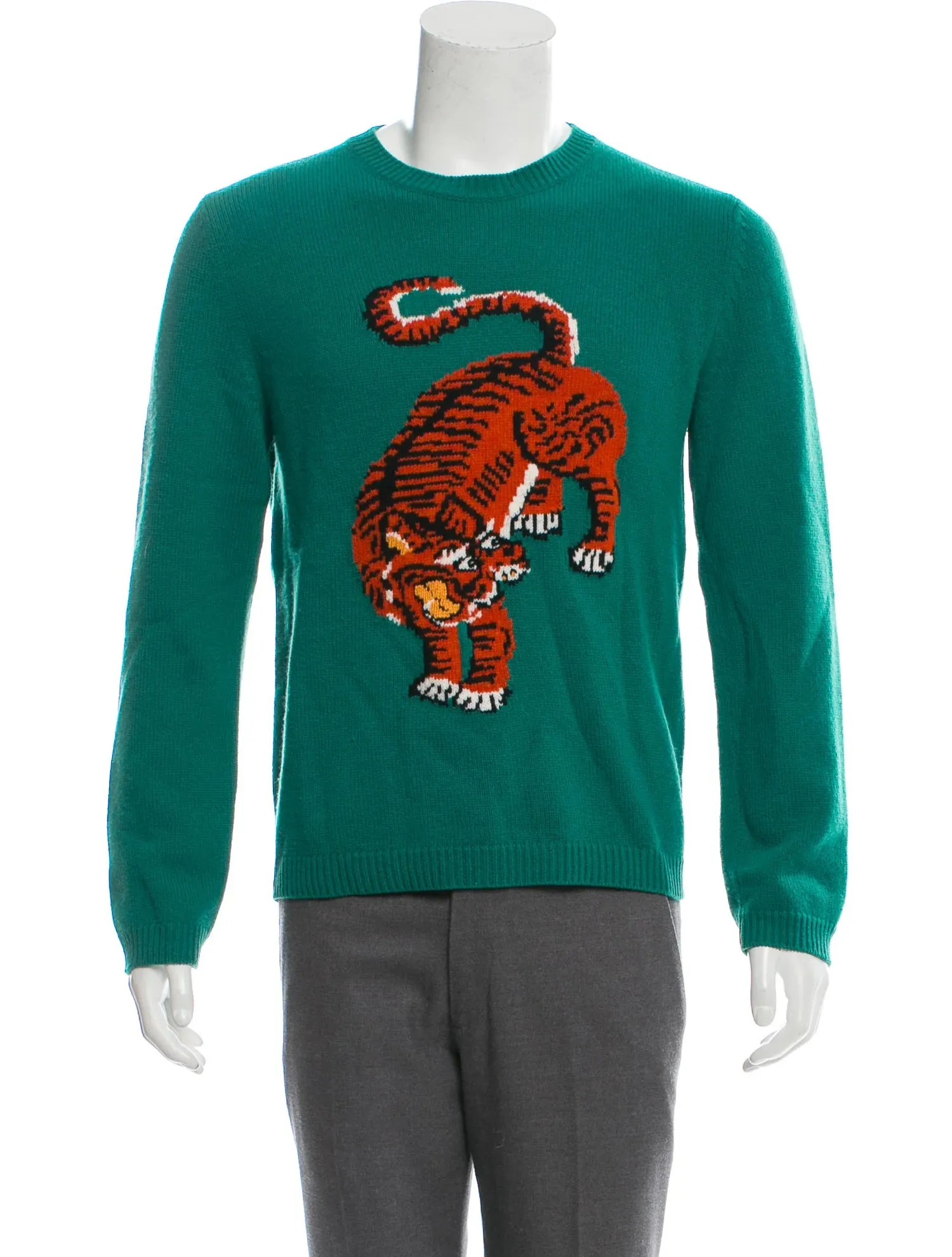 Men Wool Tiger Sweater - S