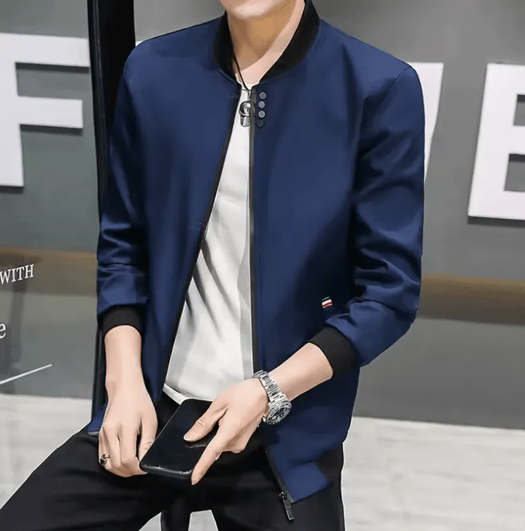 Men’s Autumn Jacket – Thin Long Sleeve Baseball Uniform Windproof Cycling Jacket | Casual Zipper Outerwear