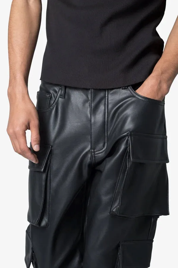 Men's Lambskin Leather Baggy Fit Utility Pants MP34