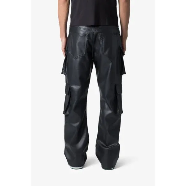 Men's Lambskin Leather Baggy Fit Utility Pants MP34