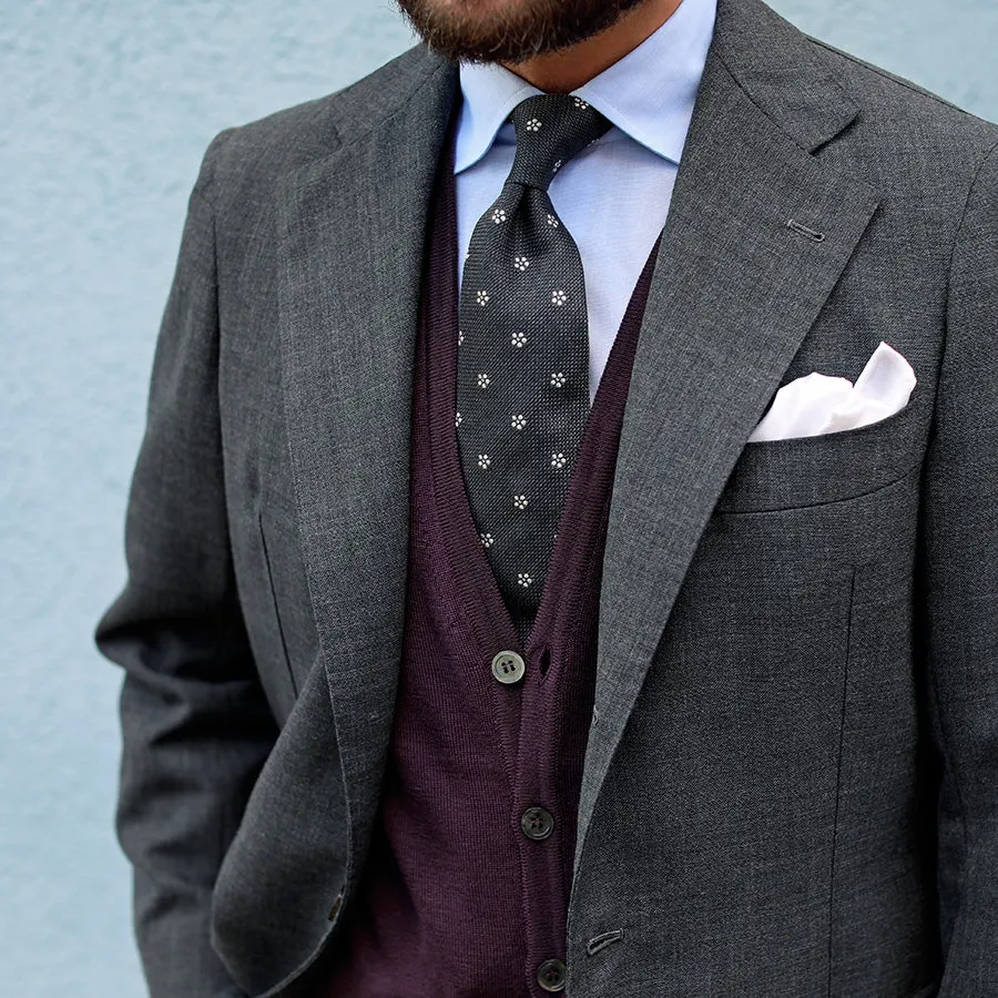 Merino Wool Sleeveless Cardigan - Eggplant