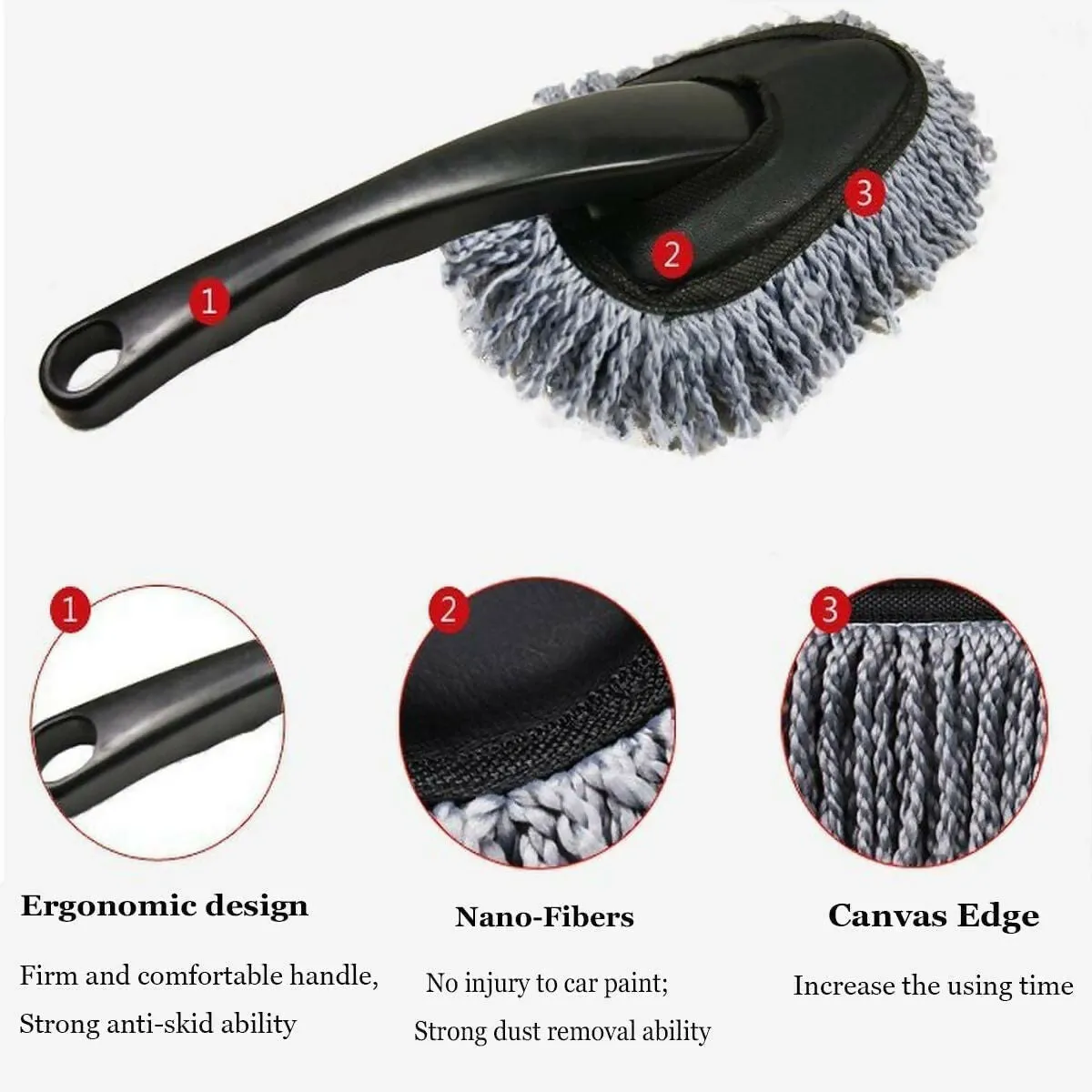 Microfiber Mini Car Cleaning Duster with Handle Detailing Brush for Car Interior & Exterior