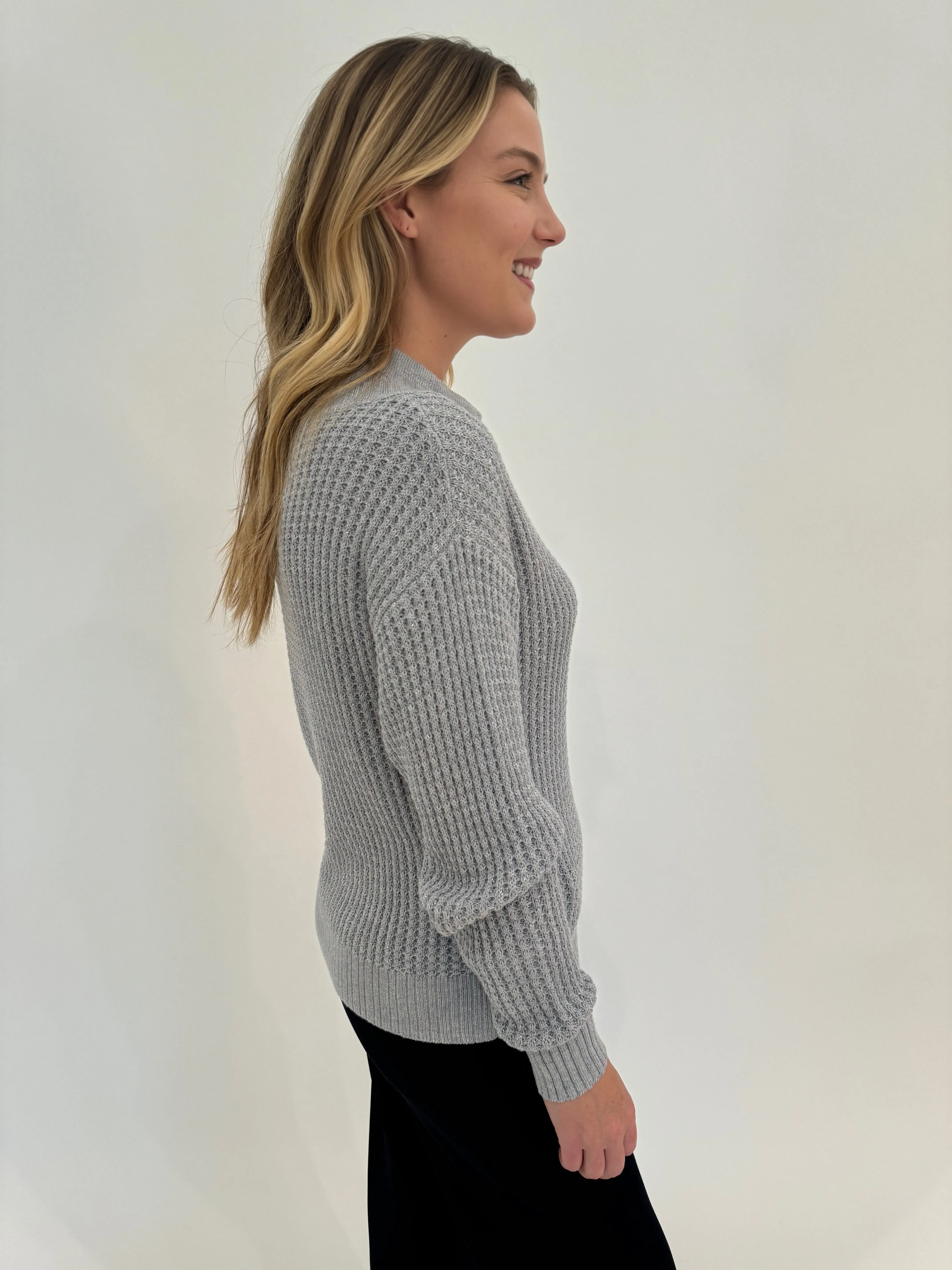 Molly Lurex Thermal Sweater - Slate