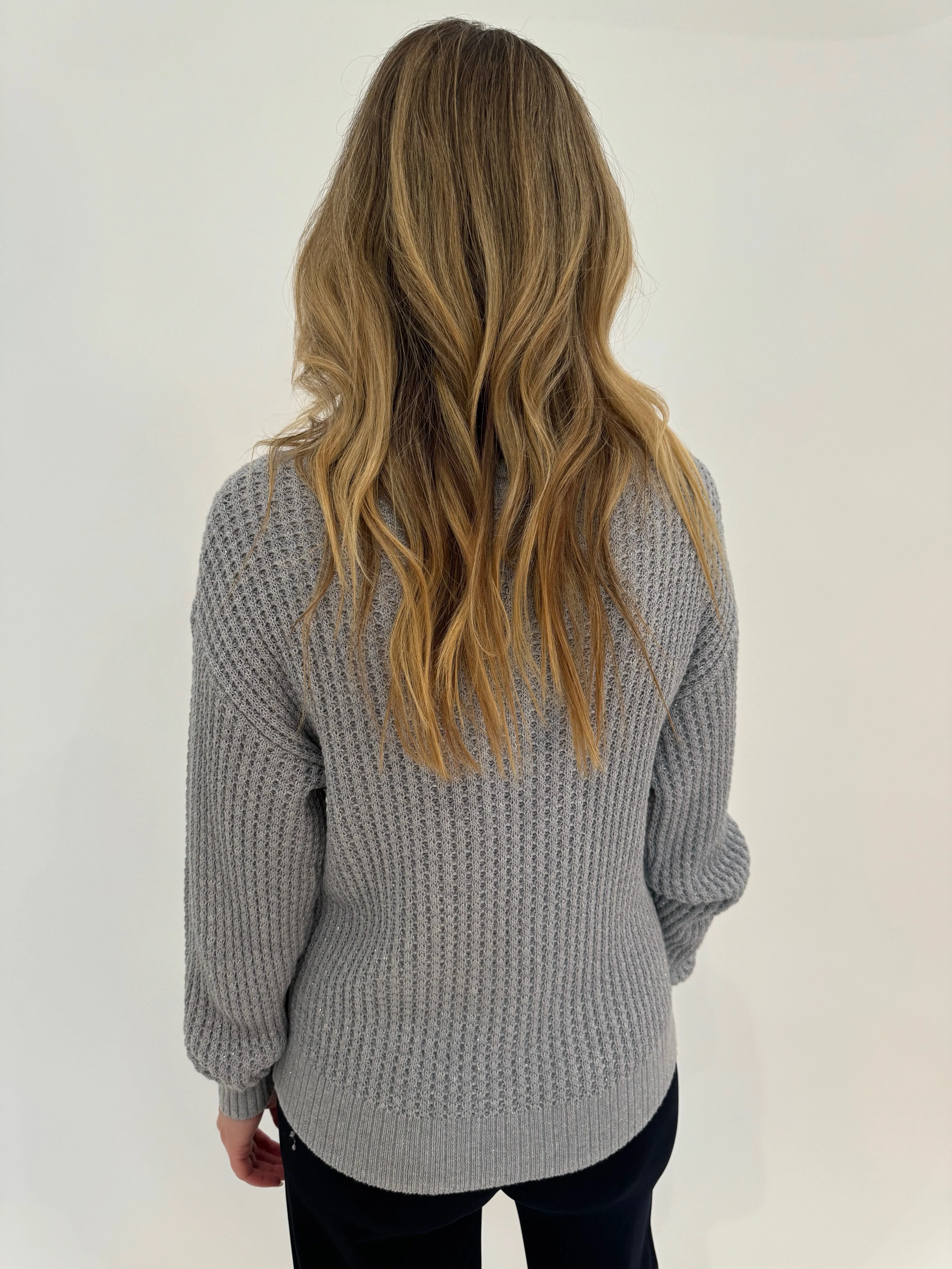 Molly Lurex Thermal Sweater - Slate