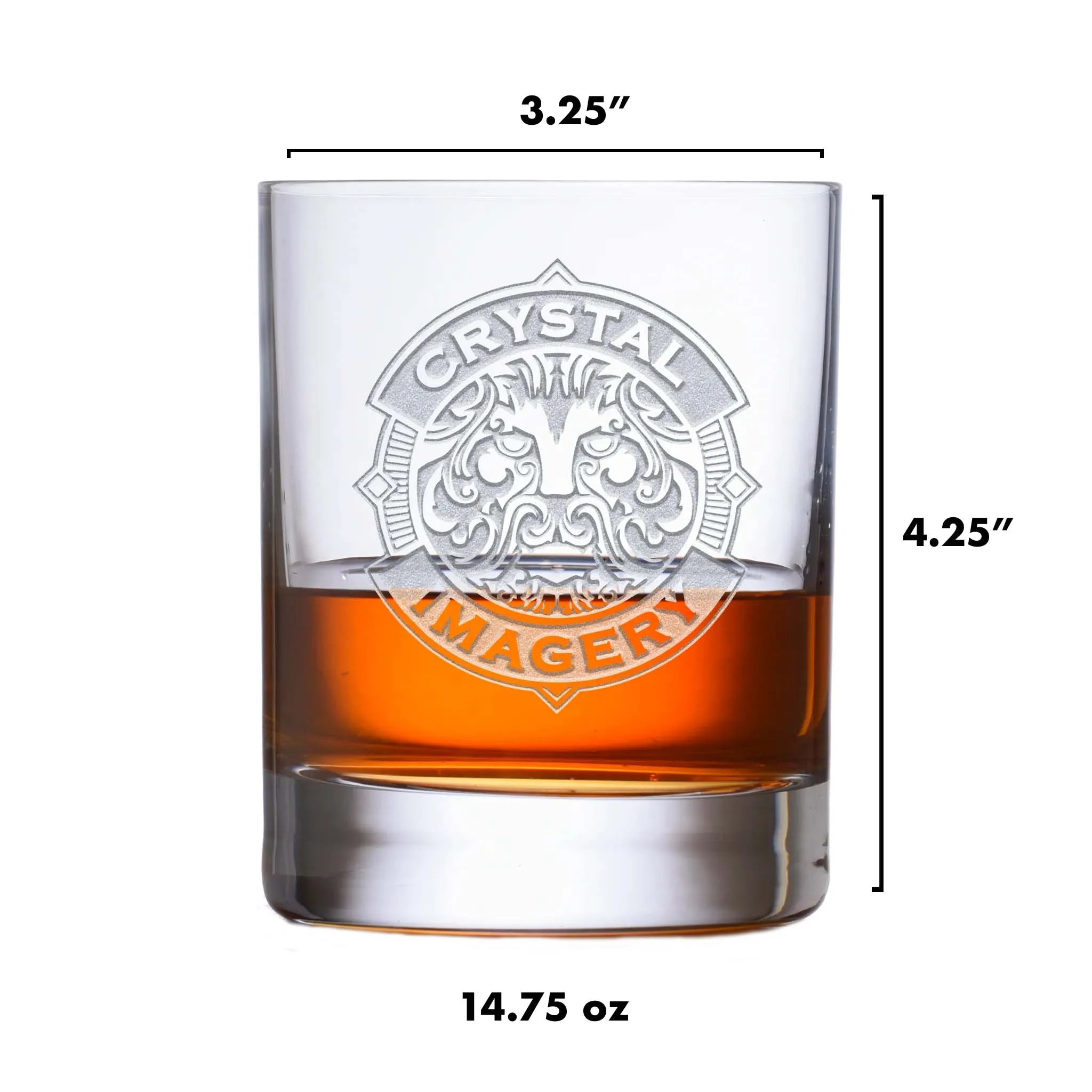Monogram Engraved Stolzle Crystal Rocks DOF Glass