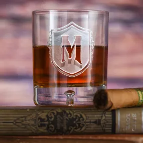 Monogrammed Initial Letter on Whiskey Scotch Glasses