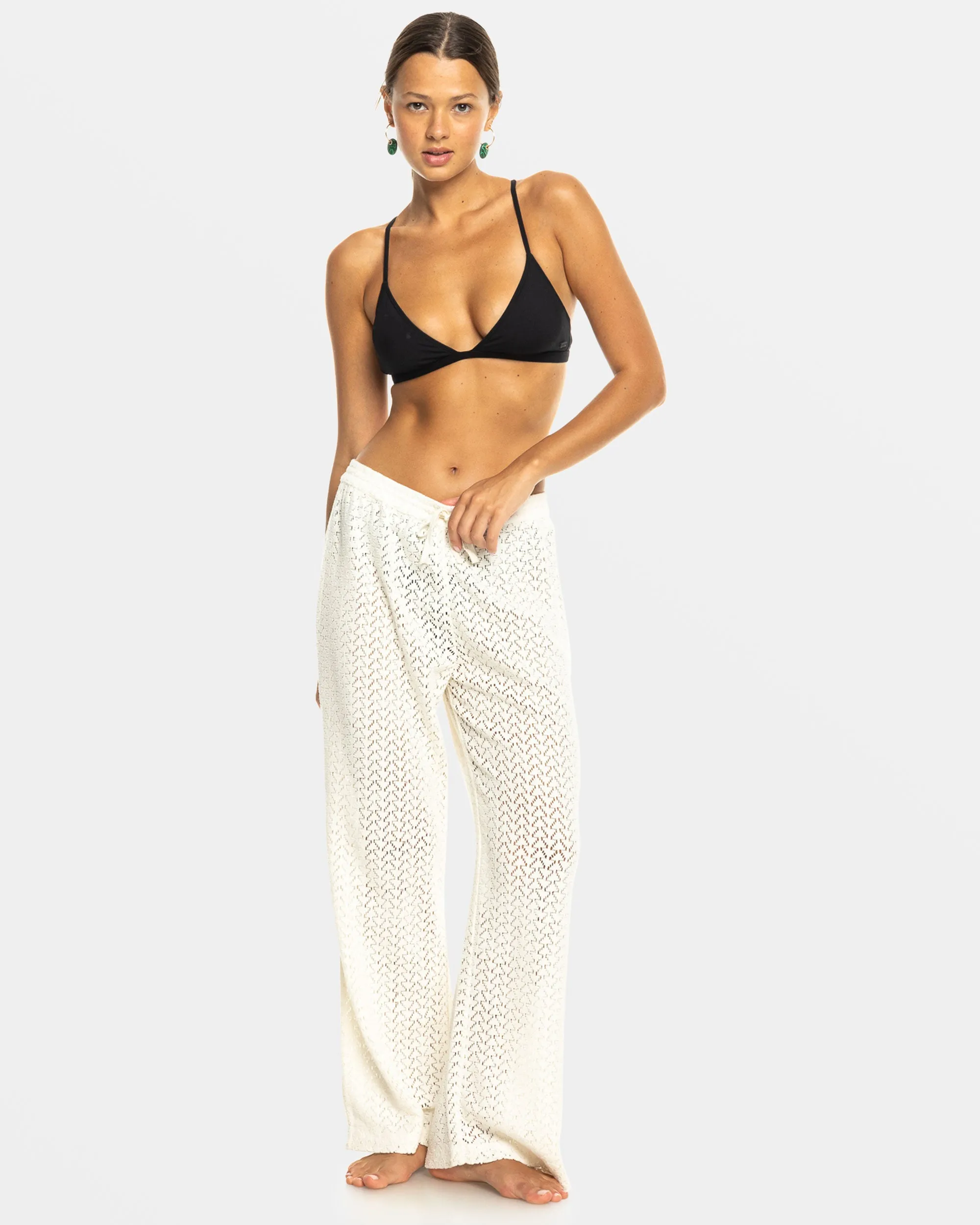 Mood Moving Crochet Beachy Pants - Egret