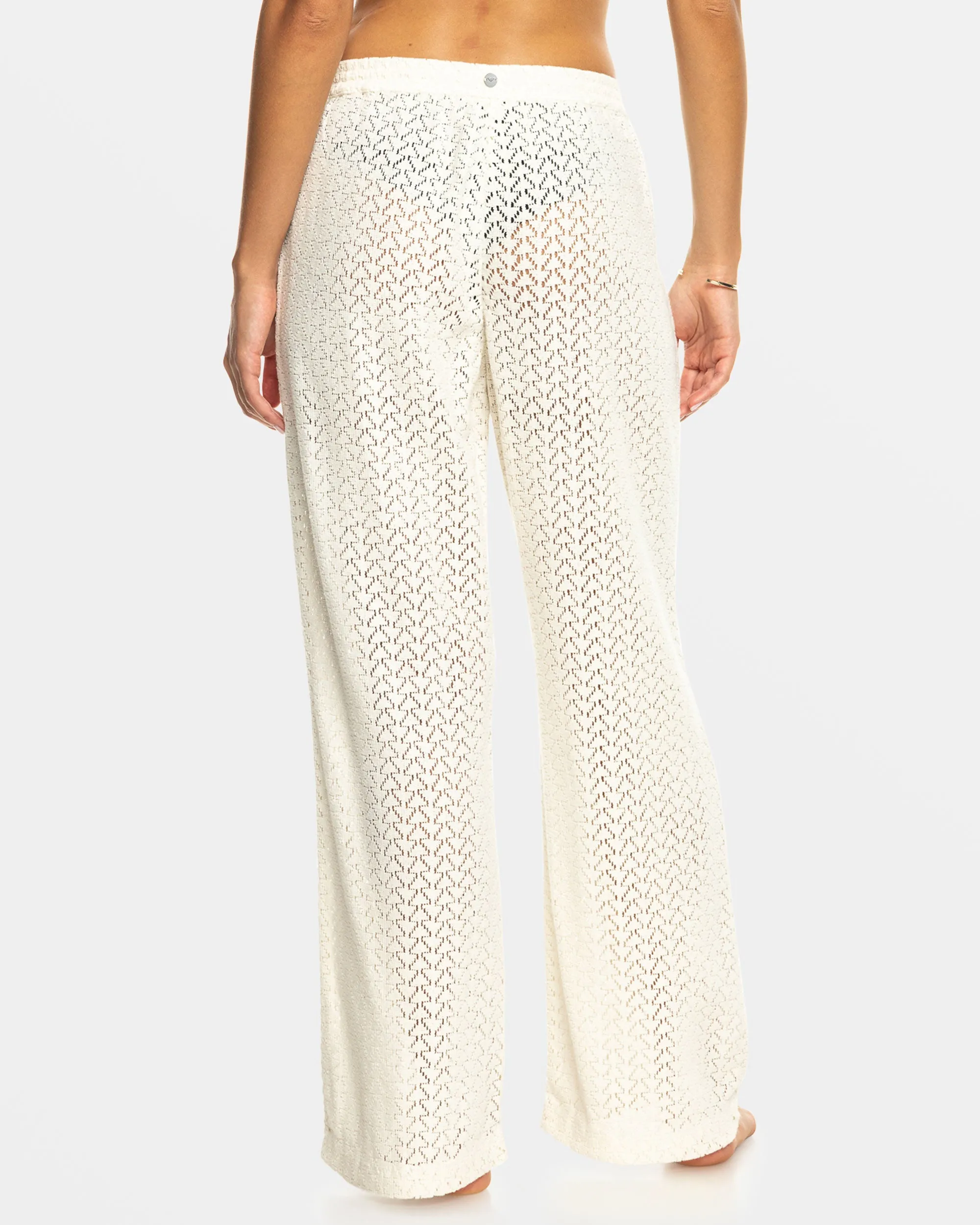 Mood Moving Crochet Beachy Pants - Egret
