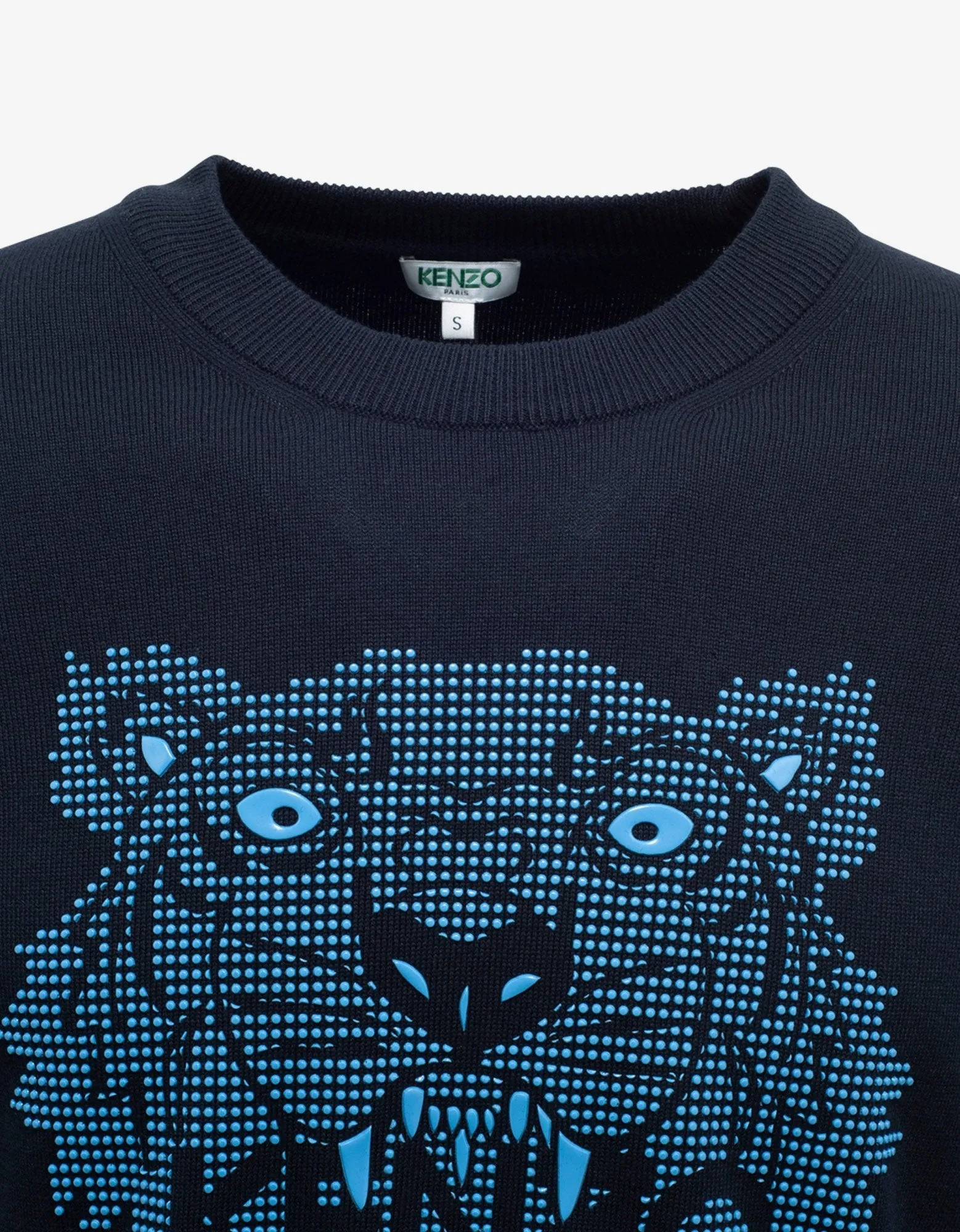 Navy Blue Rubber Tiger Head Sweater -