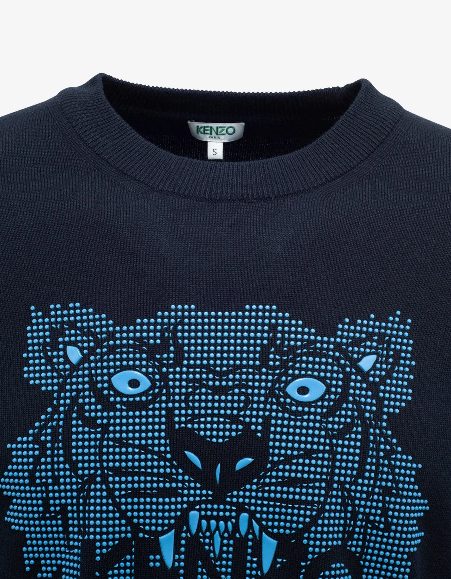 Navy Blue Rubber Tiger Head Sweater