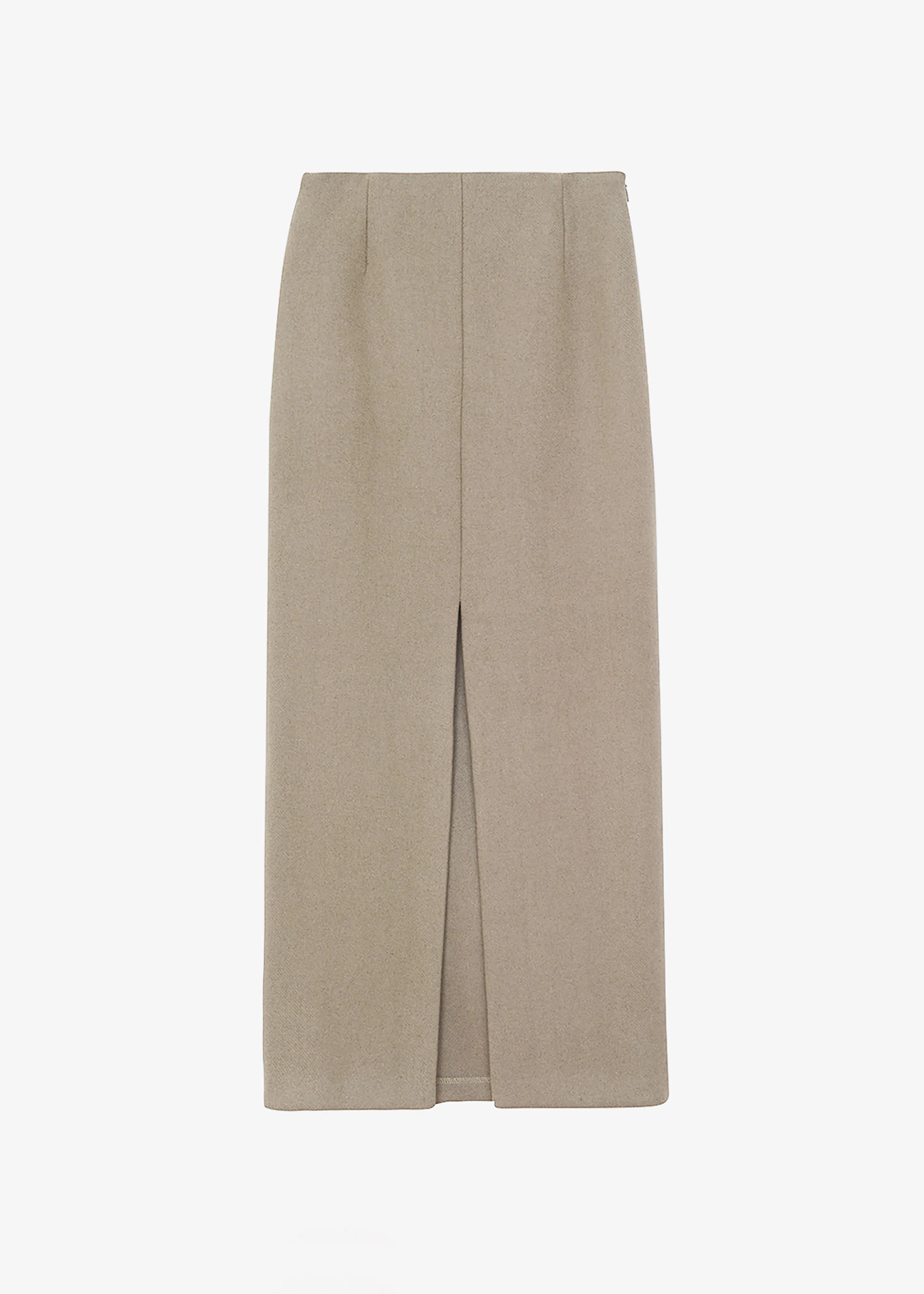 Neasi Wool-Blend Pencil Skirt - Taupe