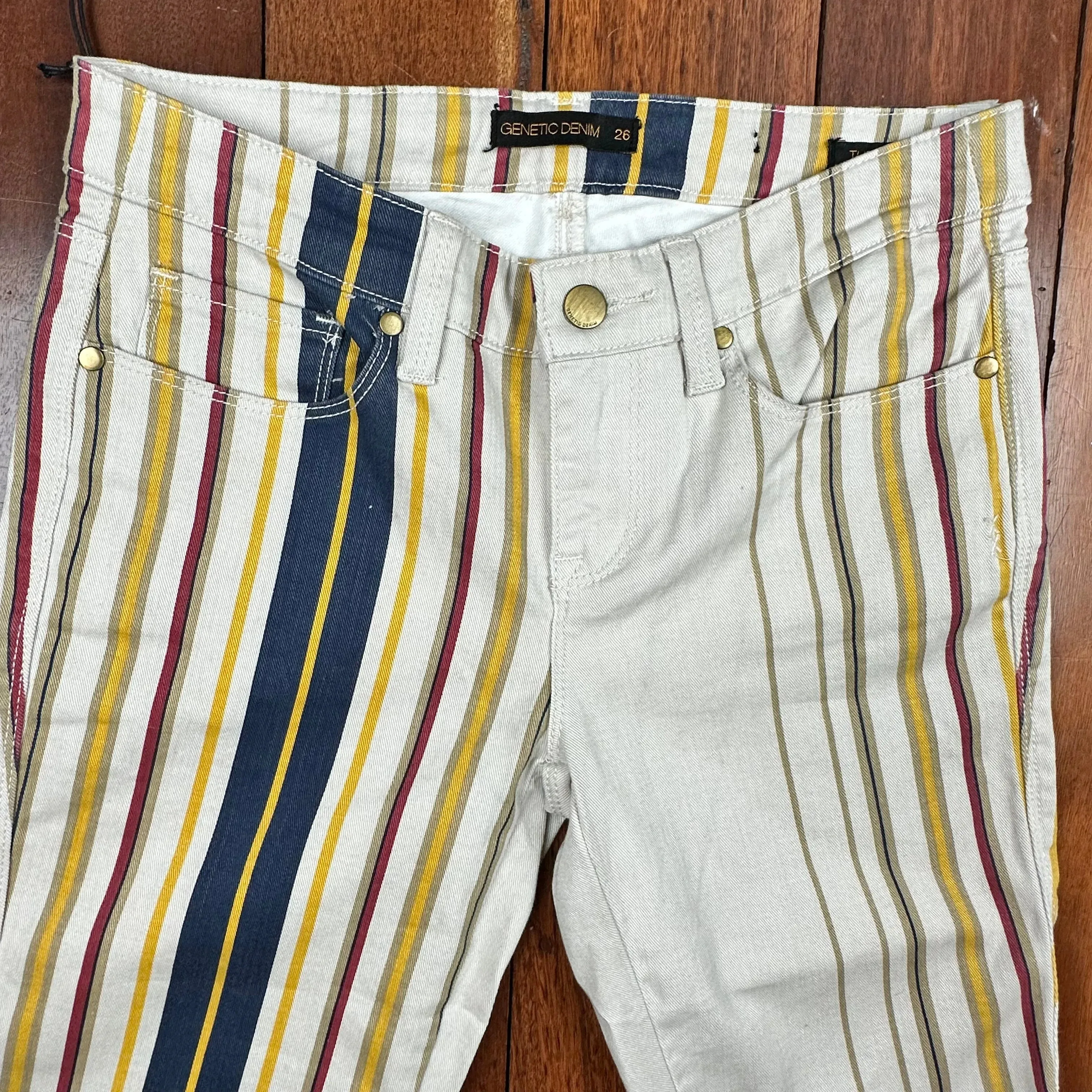 NWT - Genetic Denim USA Made 'The Shya' Striped Jeans - Size 26