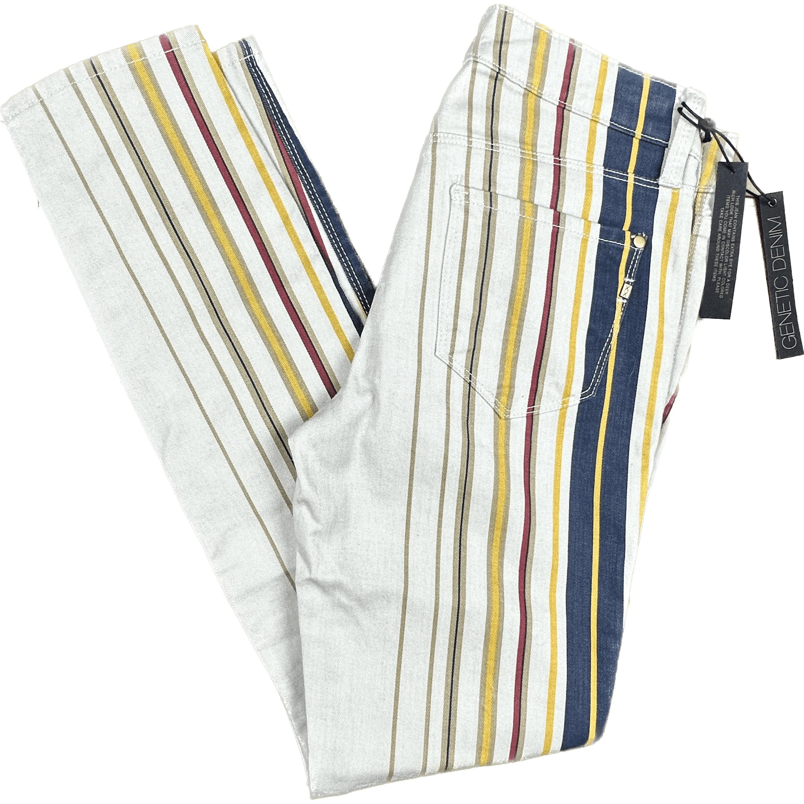 NWT - Genetic Denim USA Made 'The Shya' Striped Jeans - Size 26