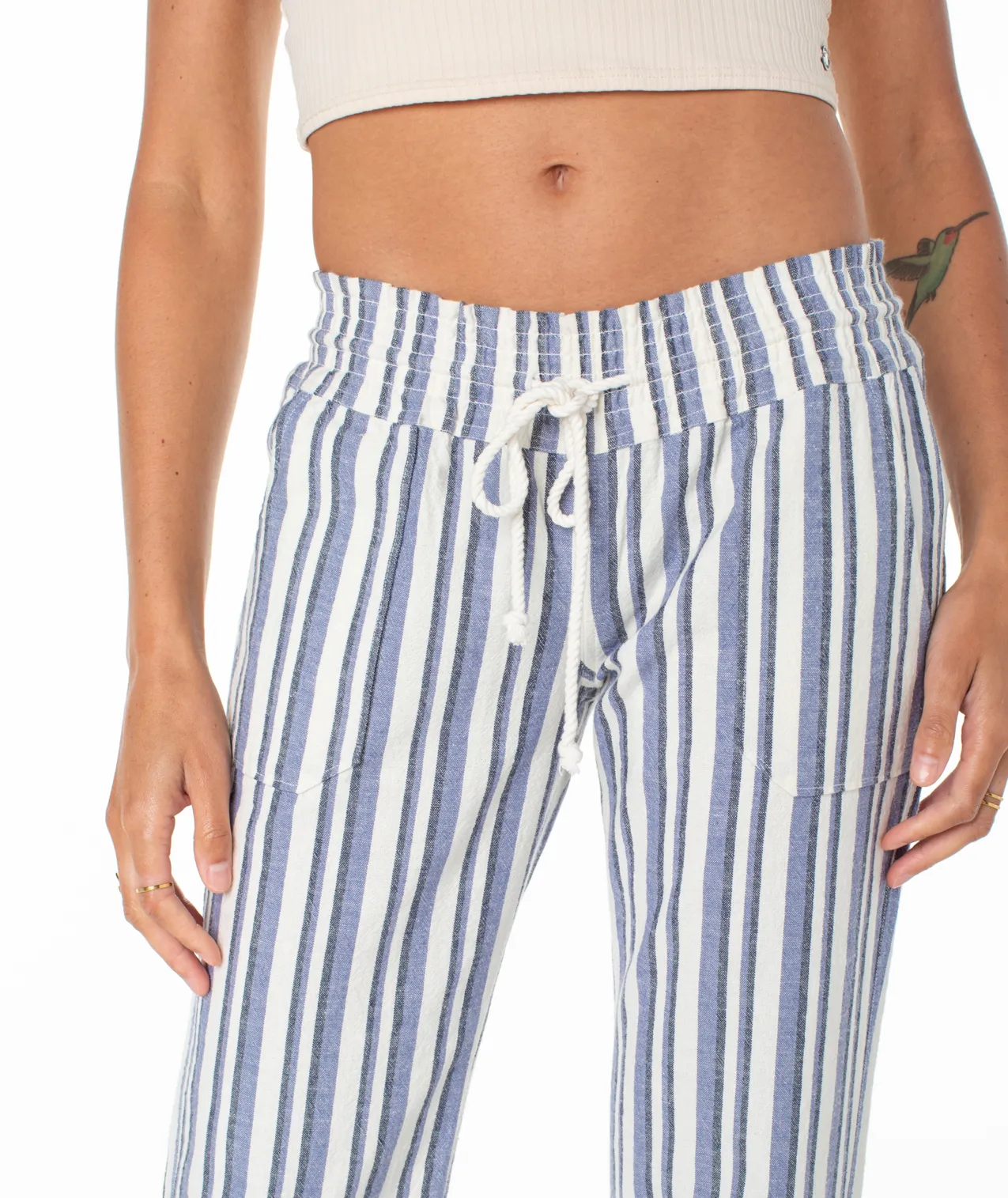 Oceanside Flared Beach Pants - Bijou Blue Bahia Stripe