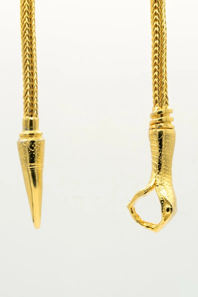OUROBOROS Snake Lariat Unisex Necklace In Gold