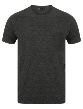 Pablo Crew Neck T-Shirt with Micro Pique Texture in Jet Black - Dissident