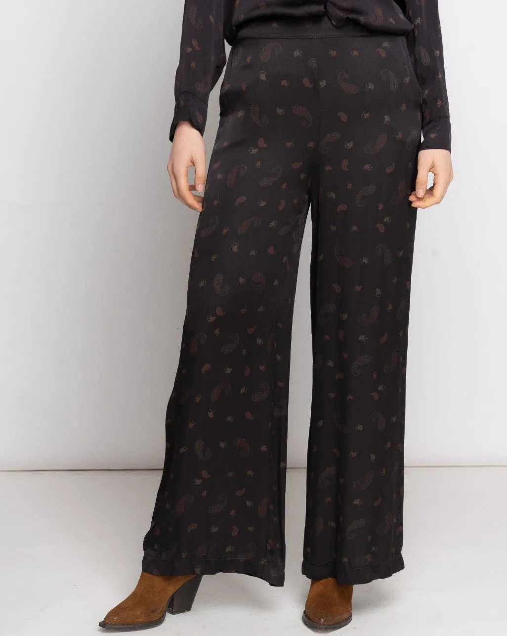 Paisley Elastic Palazzo Pant