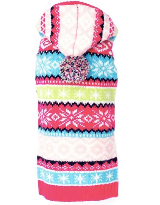 Pink Fairisle Hoodie Sweater