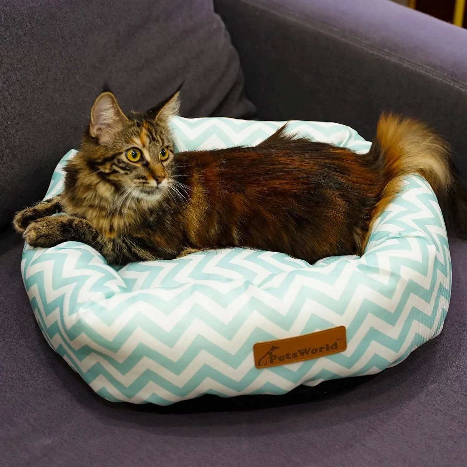 Plush Round Donut Bed. |  (13L x 27W x 6H inches)