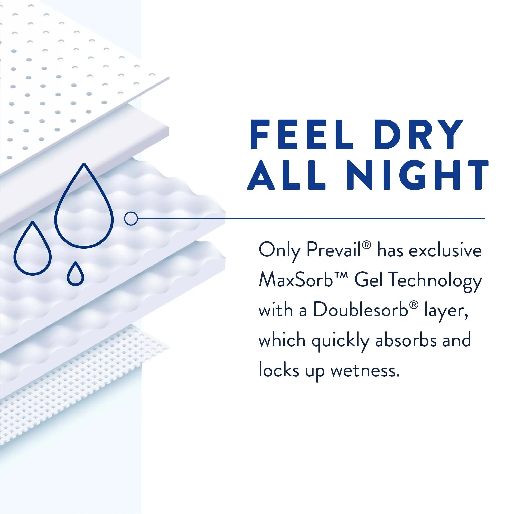 Prevail AIR Overnight Briefs, Heavy Absorbency, Unisex Adult, Disposable, Size 2, 45 to 62 Inch, Large, Orange, 72 ct