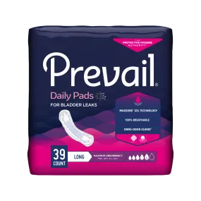 Prevail Incontinence Bladder Control Pads for Women, Maximum Absorbency, Long Length, 39 count